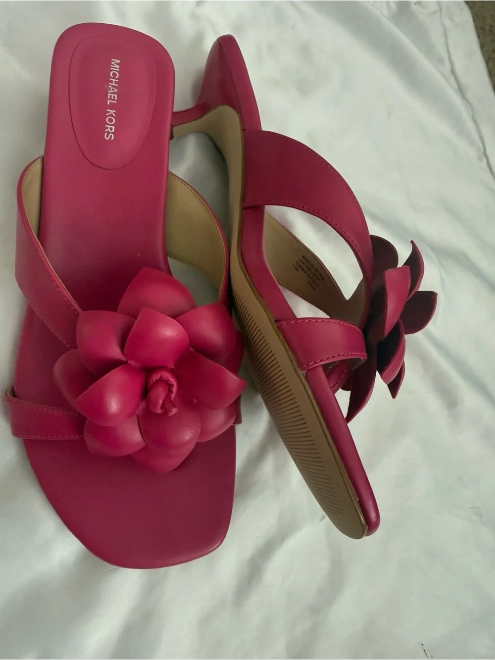 Michael Kors Hot Pink Floral Slide Mules